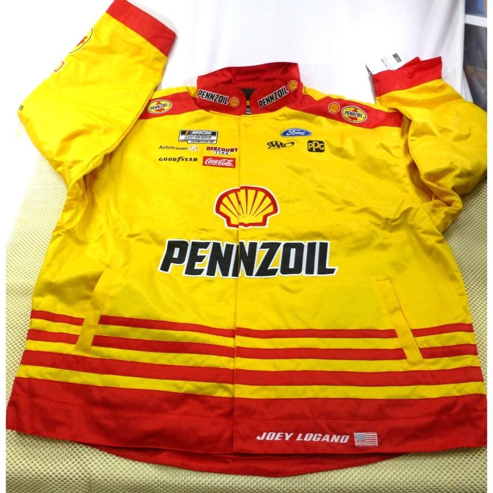 NASCAR Team Penske Joey Logano Shell/Pennzoil Uniform Jacket 4XL Yellow & Red NW